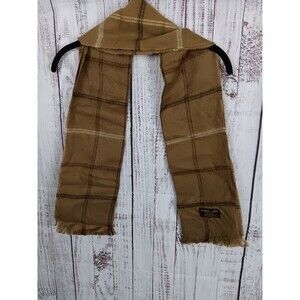 CASHMERE FINISH - 100% ACRYLIC - BROWN PLAID SCARF!